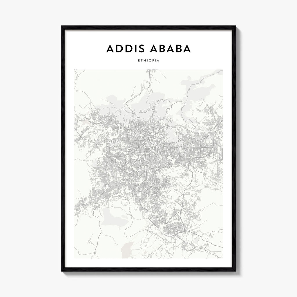 Addis Ababa Map Poster