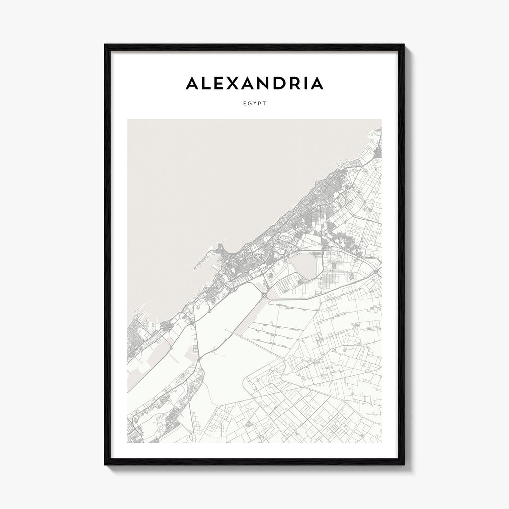 Alexandria Egypt Map Poster