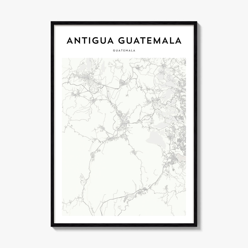 Antigua Guatemala Map Poster