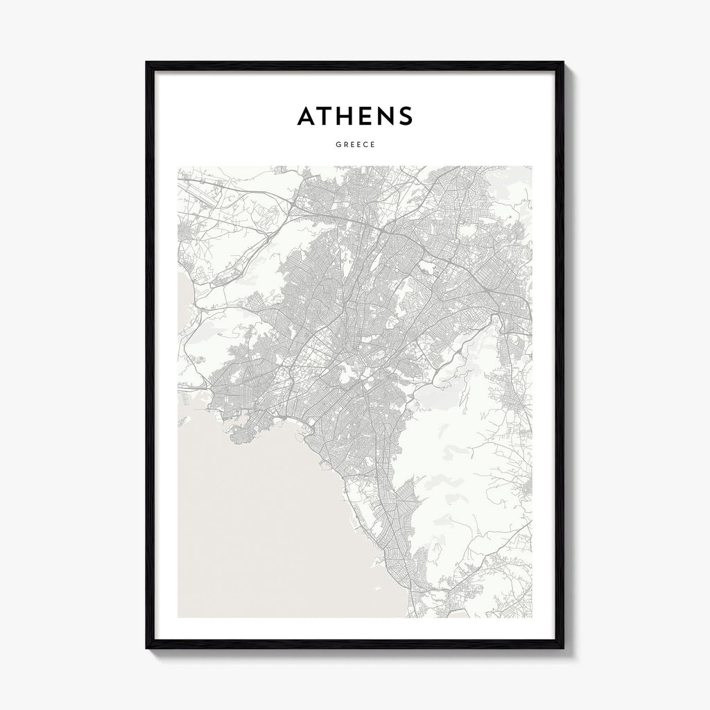 Athens Greece Map Poster