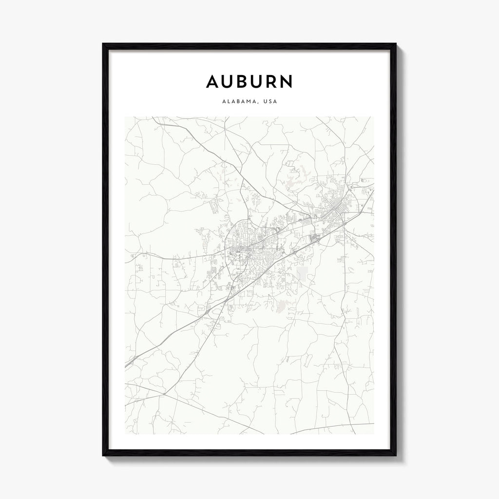 Auburn Alabama Map Poster