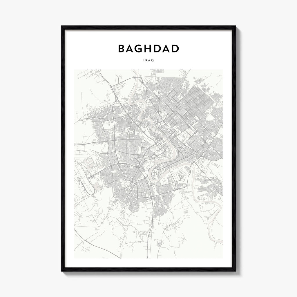 Baghdad Map Poster