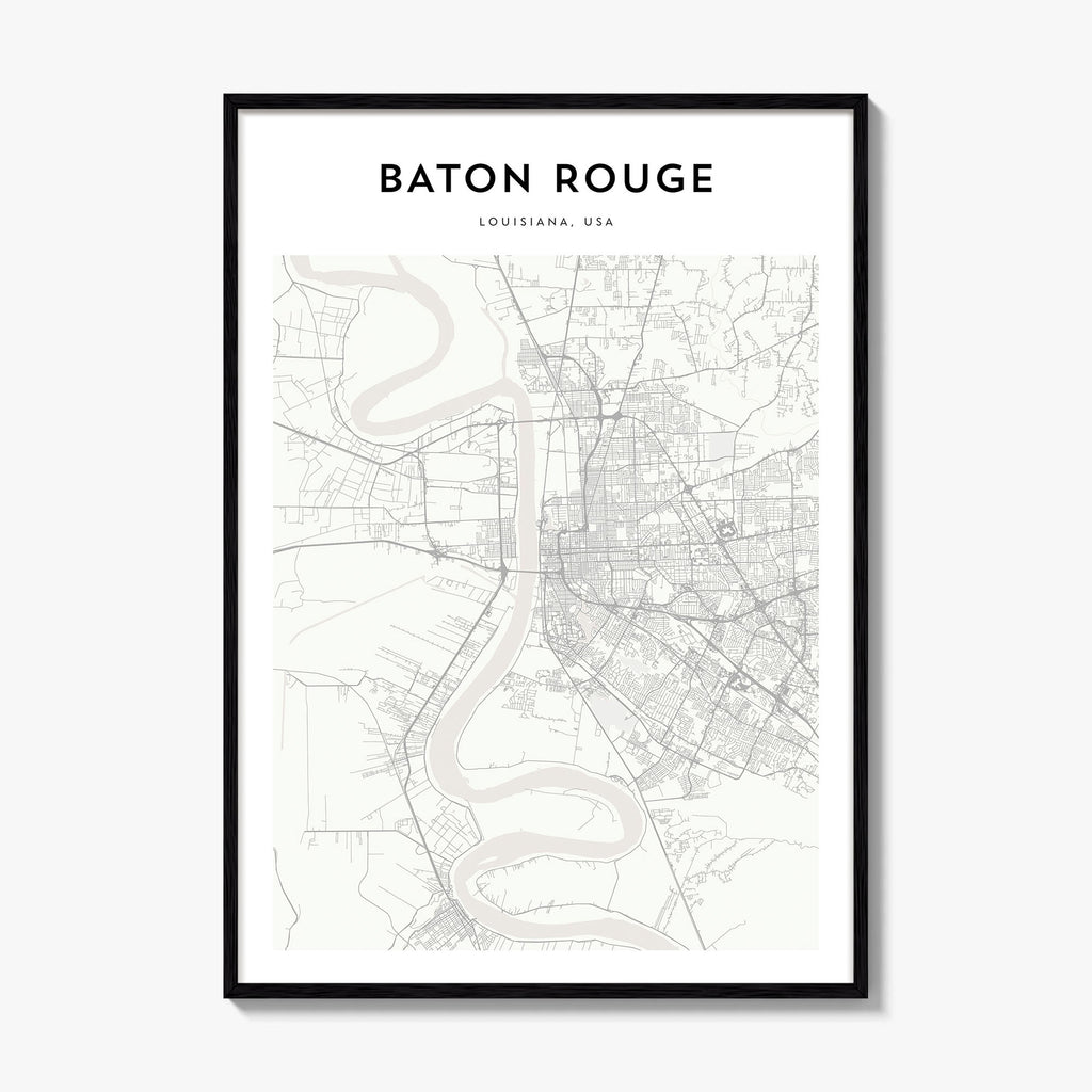 Baton Rouge Map Poster