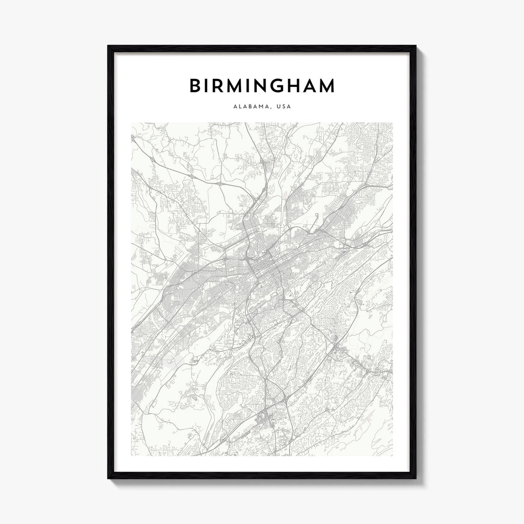 Birmingham Alabama Map Poster
