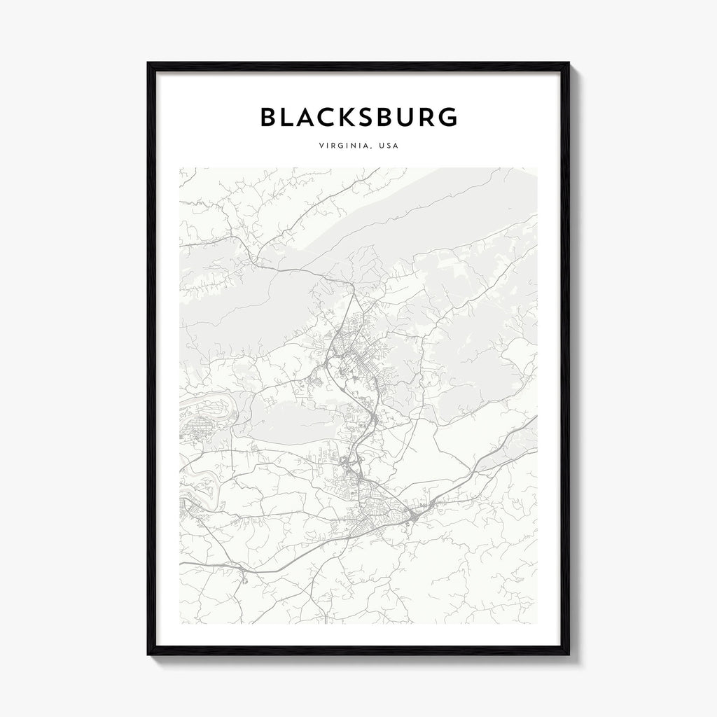 Blacksburg Map Poster