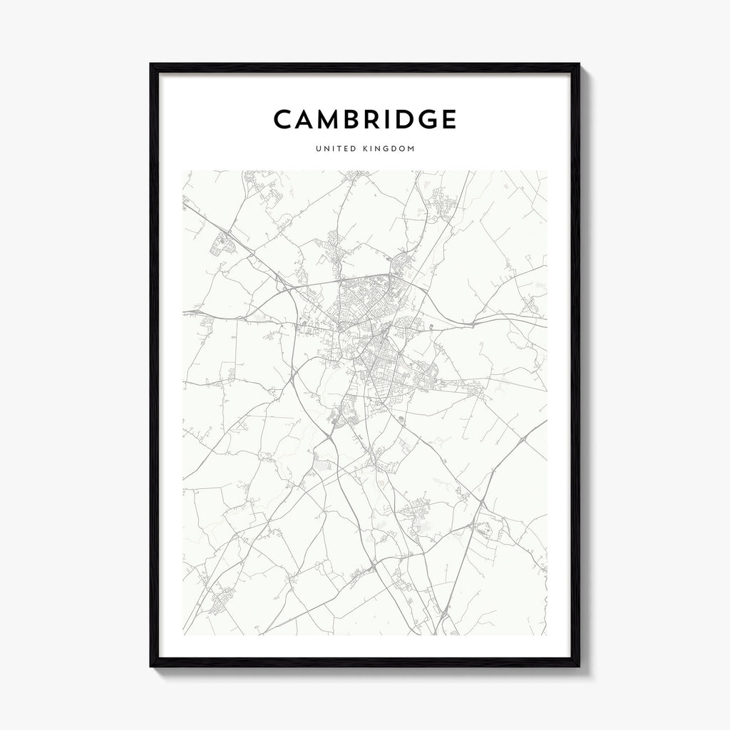 Cambridge United Kingdom Map Poster