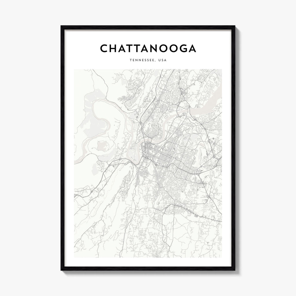 Chattanooga Map Poster