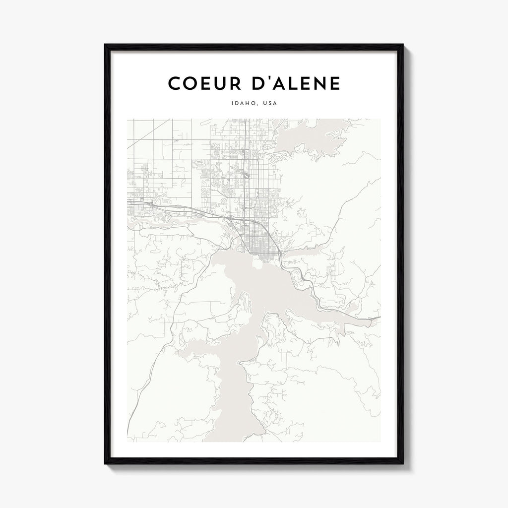 Coeur D Alene Map Poster