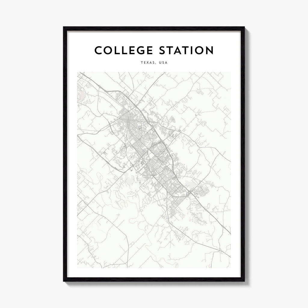 College Station Map Poster