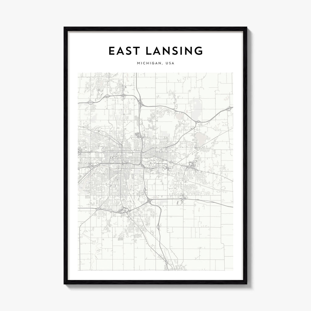 East Lansing Map Poster