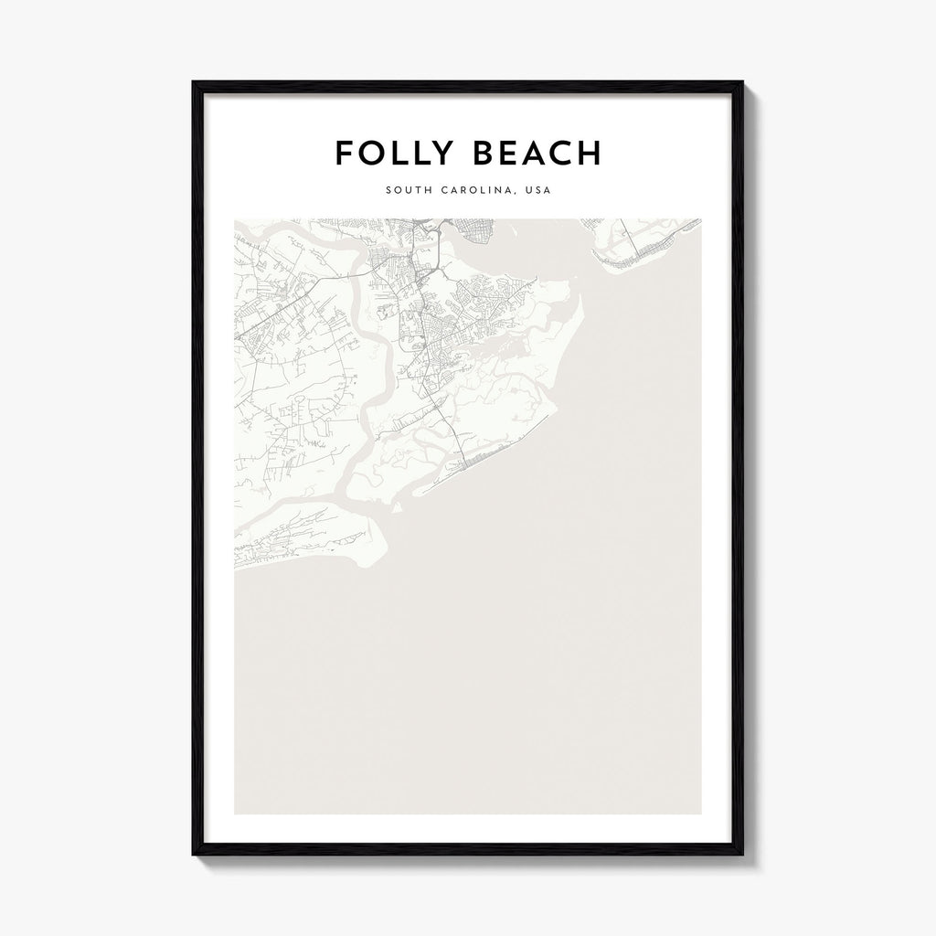 Folly Beach Map Poster