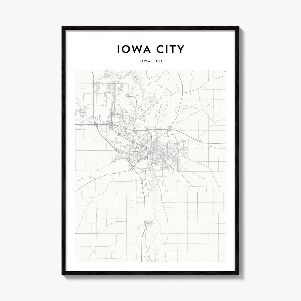 Iowa City Map Poster