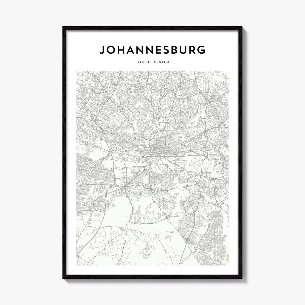Johannesburg Map Poster