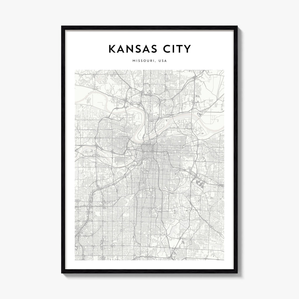 Kansas City Missouri Map Poster