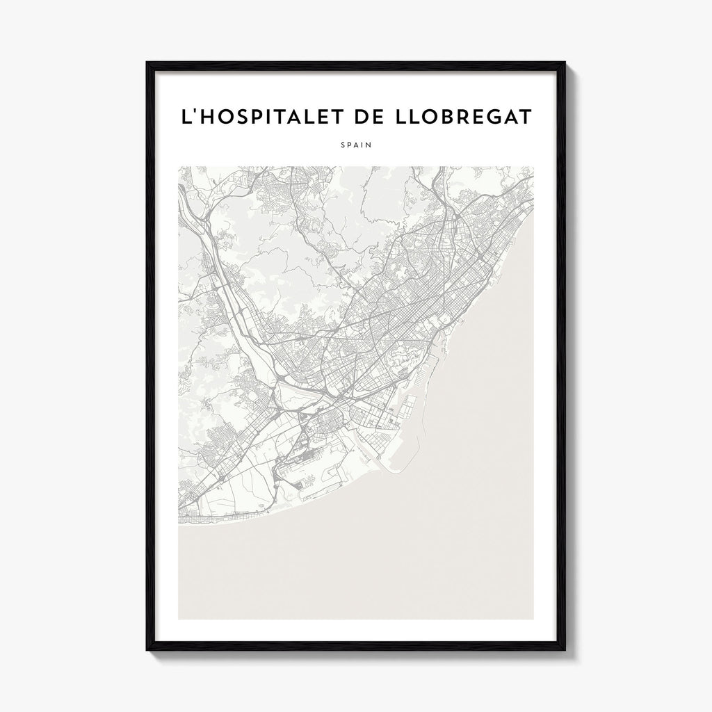 L Hospitalet De Llobregat Map Poster