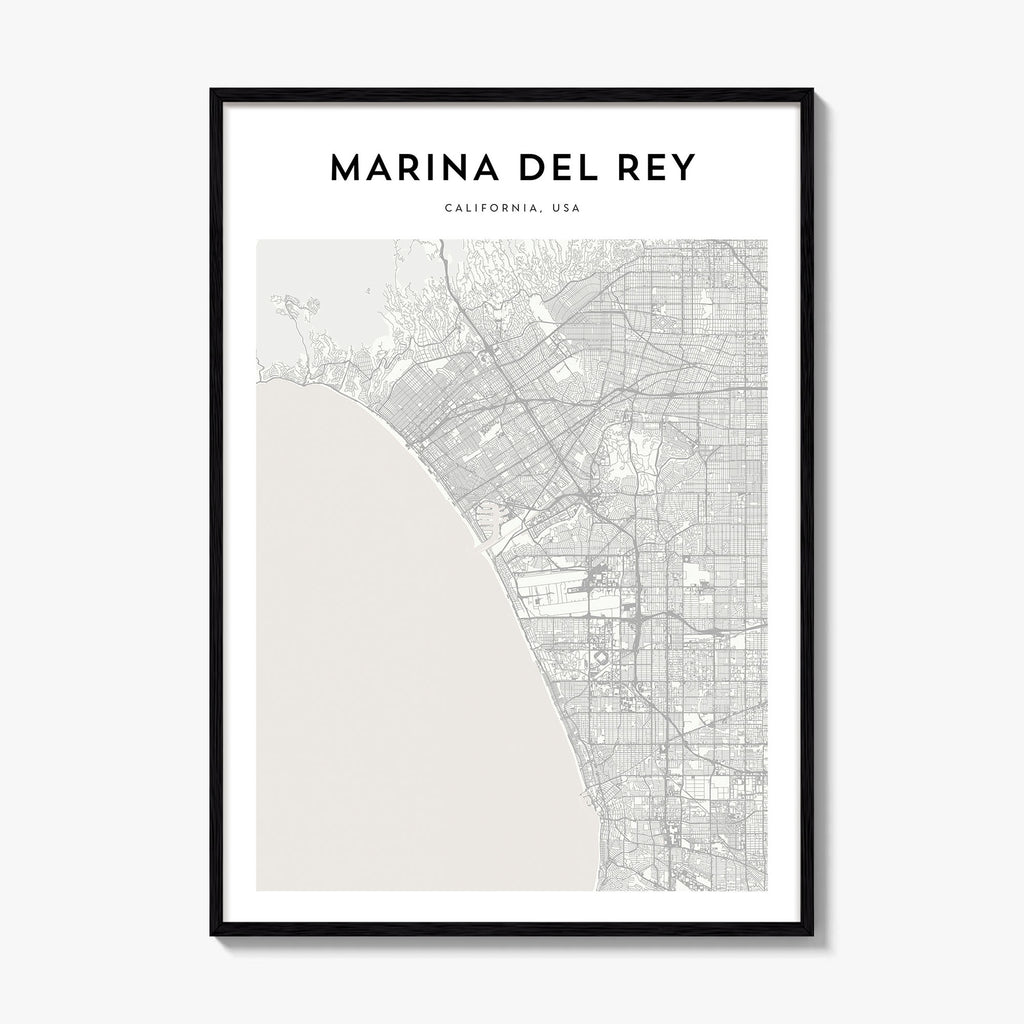Marina Del Rey Map Poster