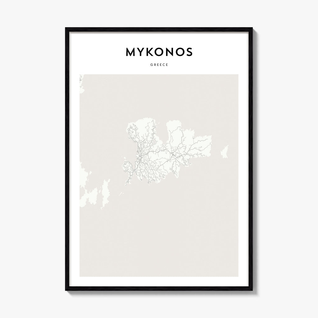 Mykonos Map Poster