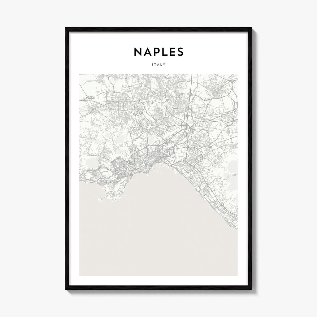 Naples Italy Map Poster