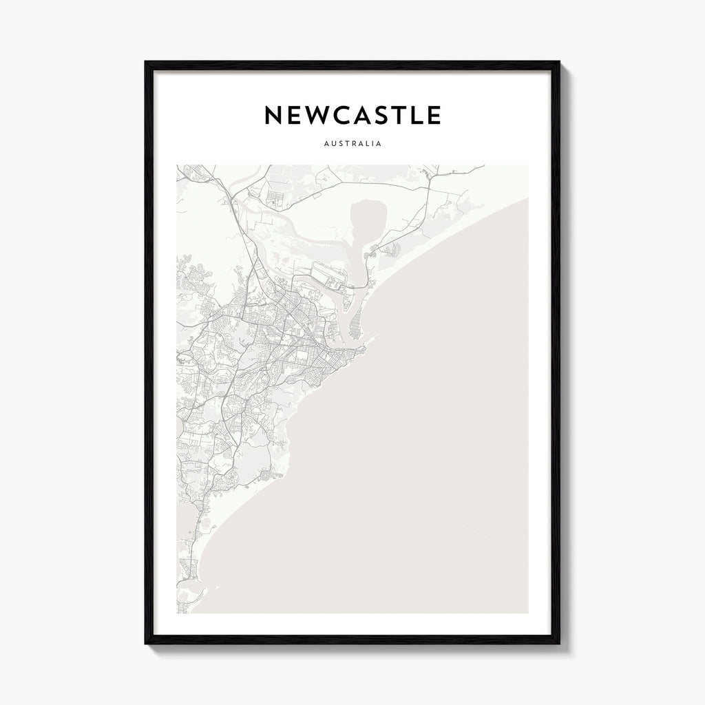 Newcastle Australia Map Poster