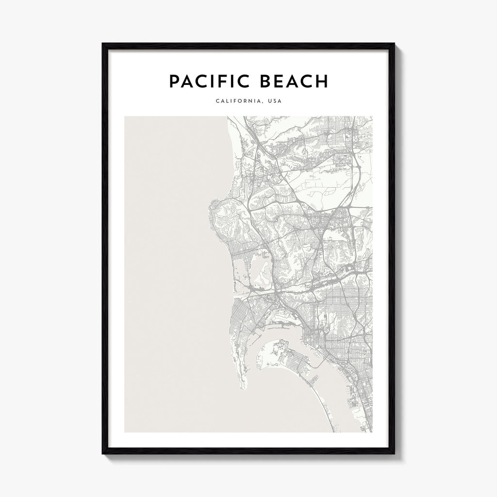 Pacific Beach Map Poster