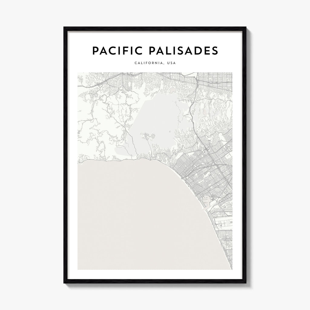 Pacific Palisades Map Poster