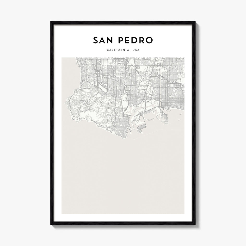 San Pedro California Map Poster