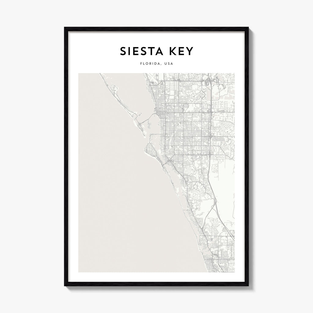 Siesta Key Map Poster