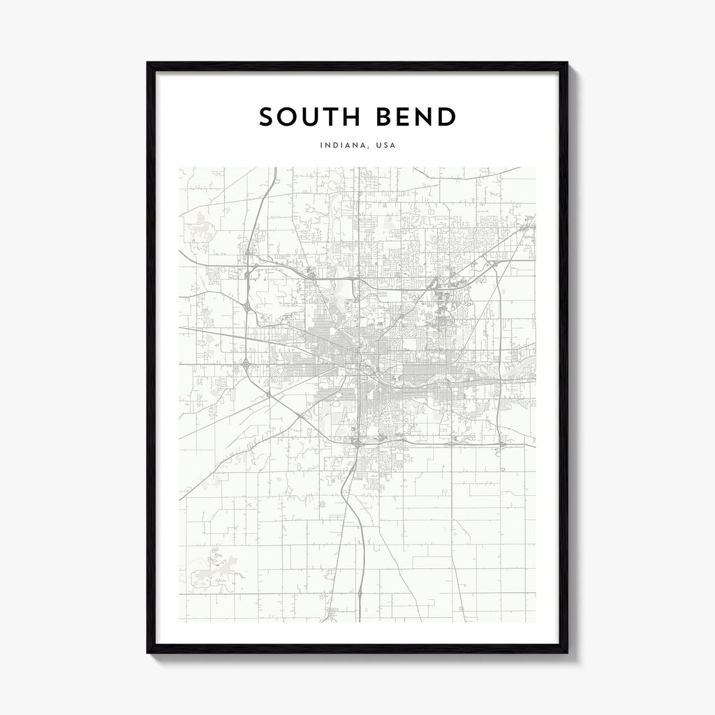South Bend Map Poster