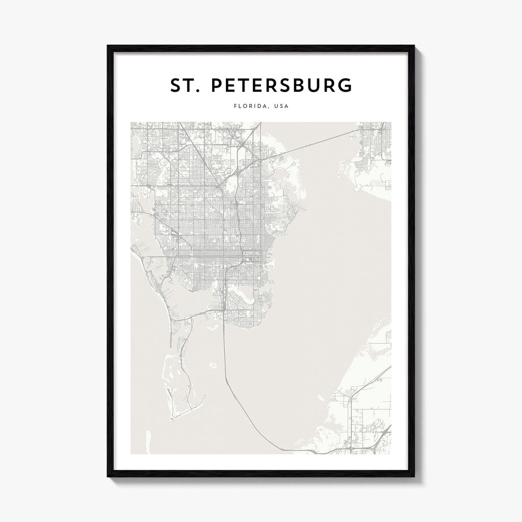 St Petersburg Florida Map Poster