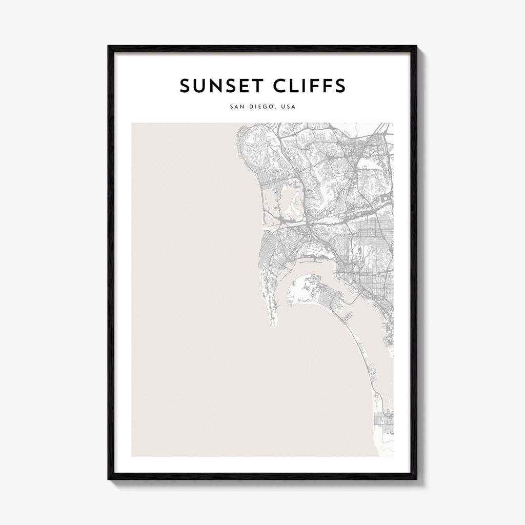 Sunset Cliffs Map Poster