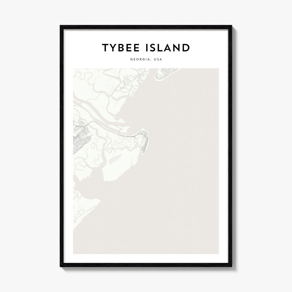 Tybee Island Map Poster