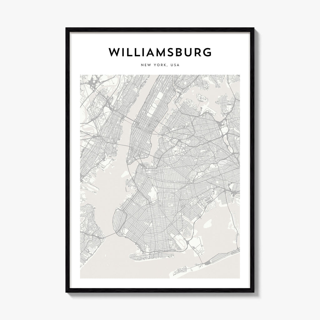Williamsburg New York Map Poster